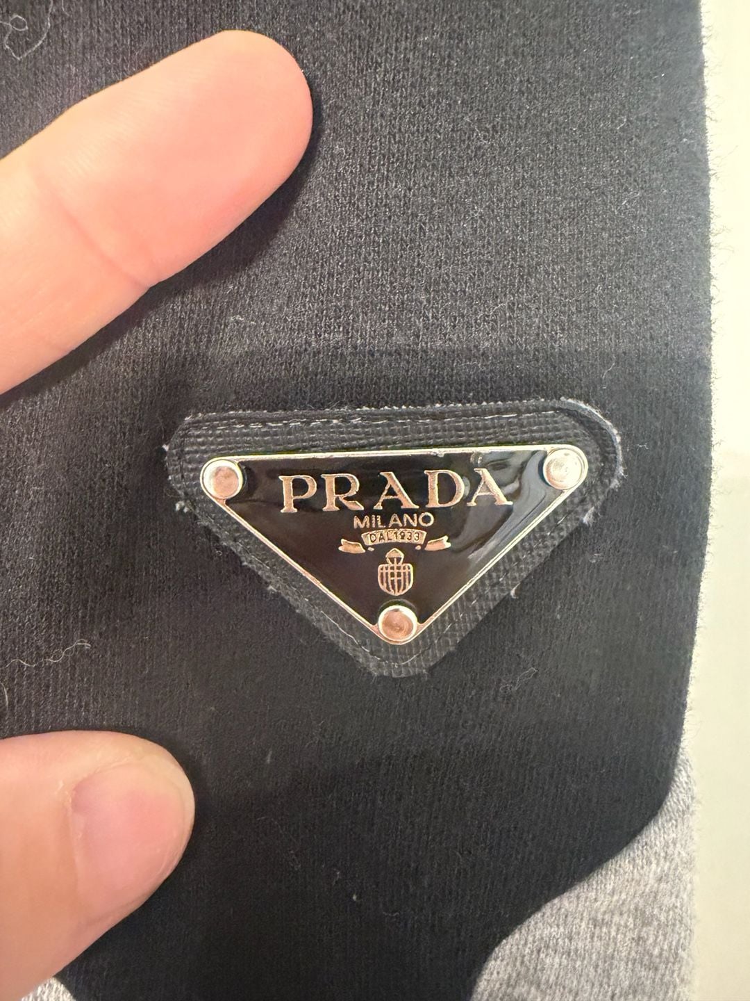Prada Cotton Colorblock Hooded Sweatshirt Dress Grey Black 4