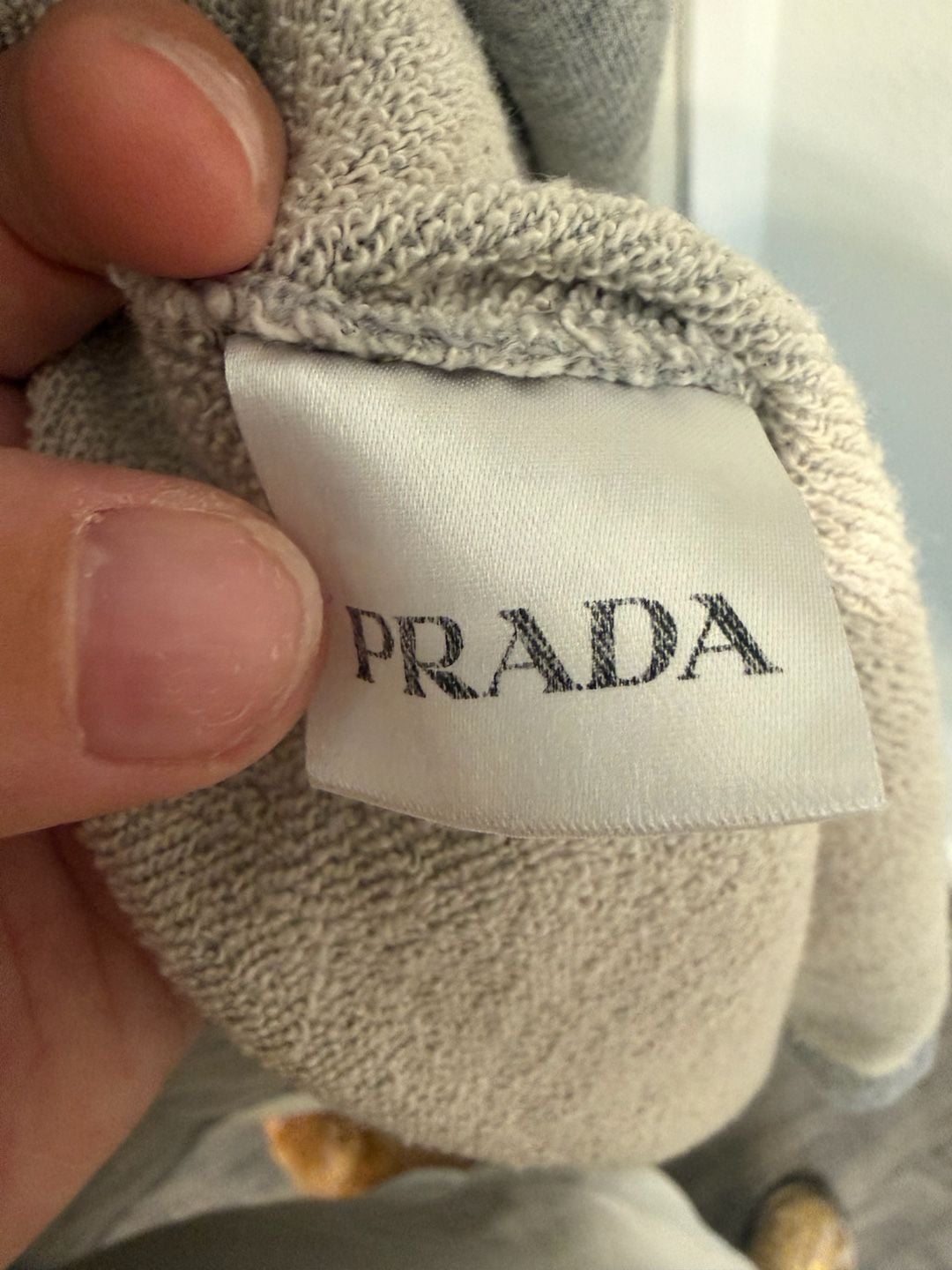 Prada Cotton Colorblock Hooded Sweatshirt Dress Grey Black 5
