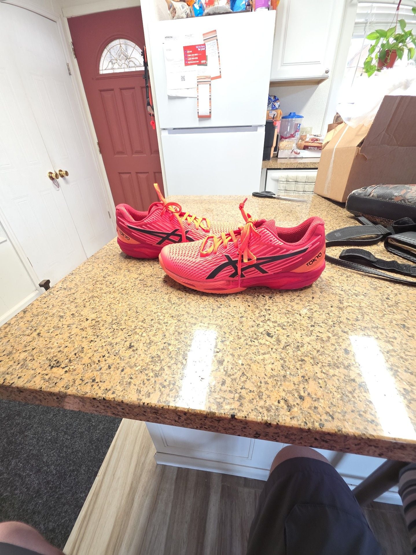 ASICS Solution Speed FF Tokyo Size 9 Red Black Tennis Shoes 2