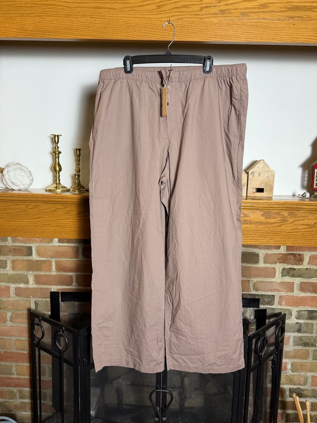 SKIMS Cotton Poplin Long Sleep Set Size XL Umber 7