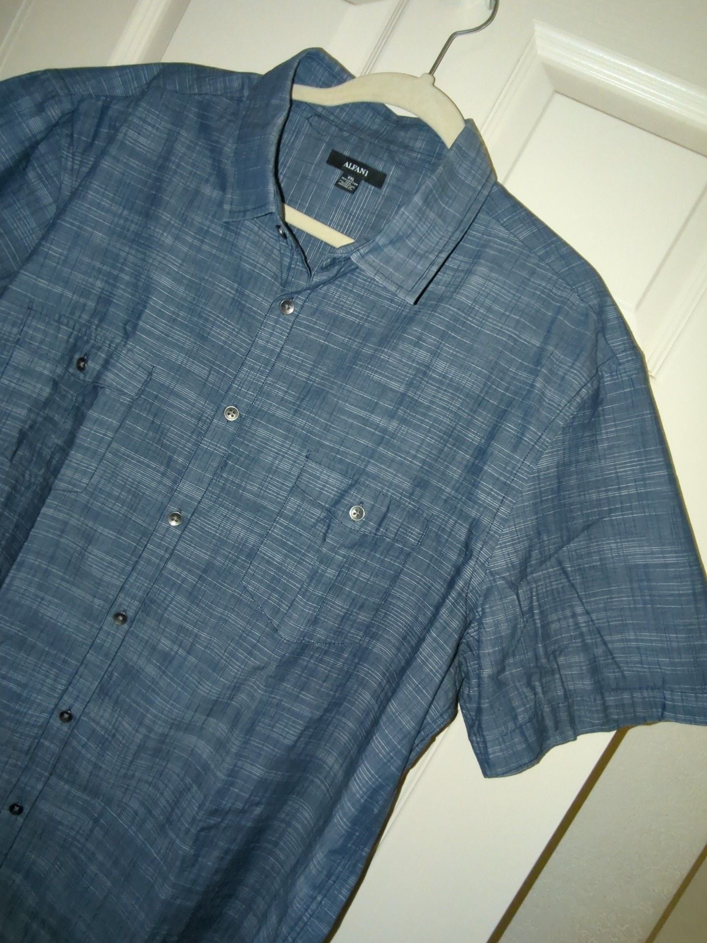 Alfani Plaid Button Up Shirt Size XXL Blue 5