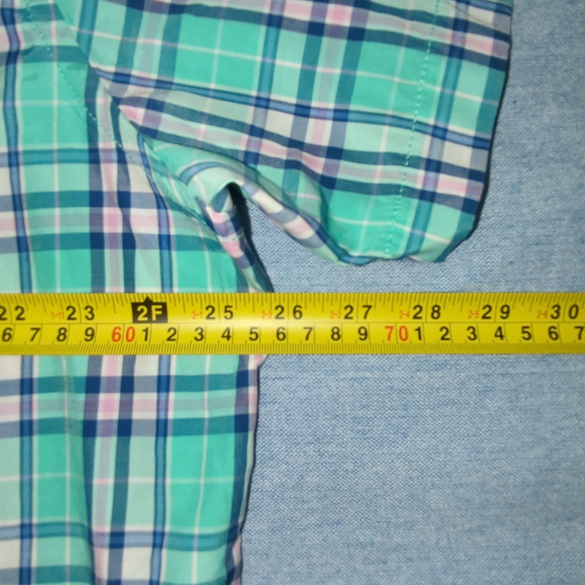 IZOD Plaid Short Sleeve Button Down Shirt Size XXL Green Blue Pink 5