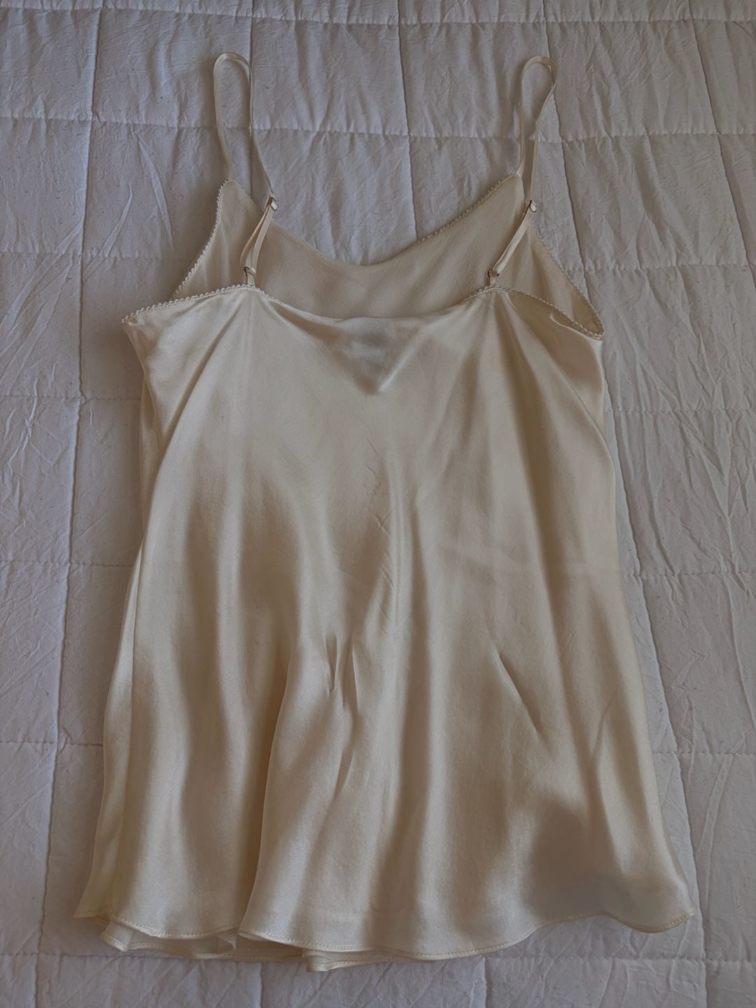 Saks Fifth Avenue Silk Cami Size M Ivory Slip Tank Top 2