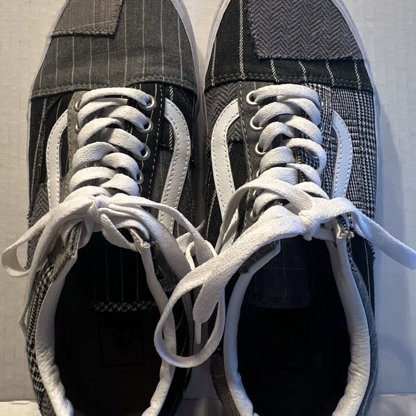 Vans Old Skool Size 9.5 women Grey Patchwork Conference