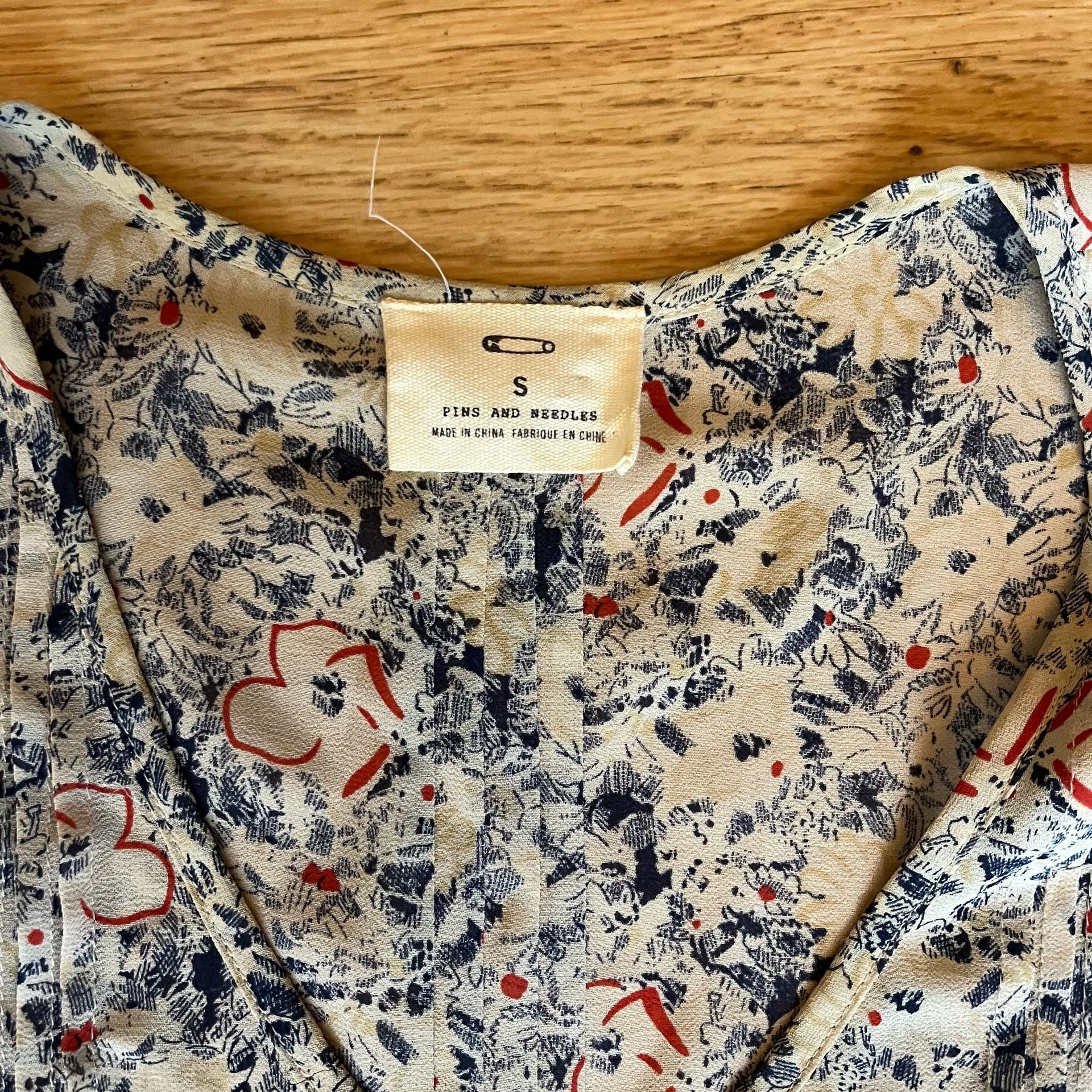 Pins And Needles Blouse Size S Floral Button-Up Long Sleeve Top 3