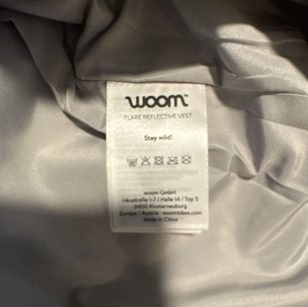 Woom Flare Reflective Vest Size 150/160 Black cycling biking 7