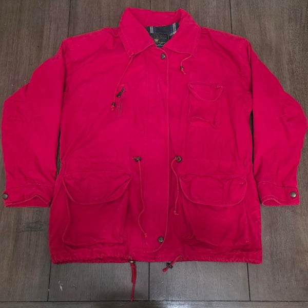 Express Provençal Classic Jacket Size M Red Cotton Plaid Lined 90s