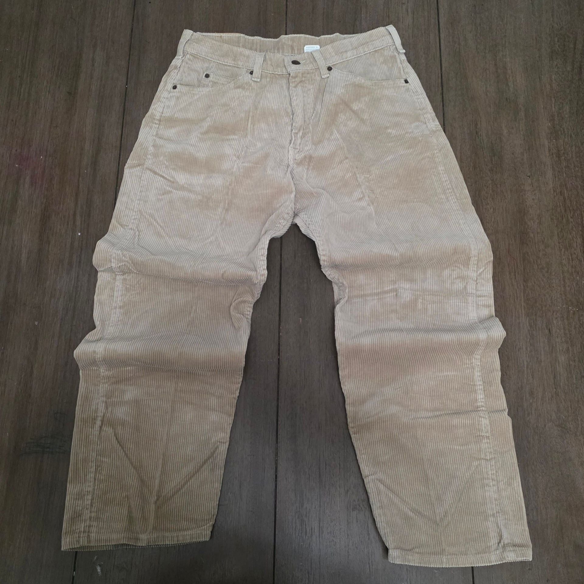 Levi's 565 Loose Fit Corduroy Pants Size 31x30 Beige Wide Leg 7