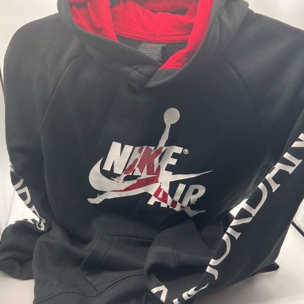 Jordan Hoodie Size L 12-13 Yrs Black Red Air Jumpman