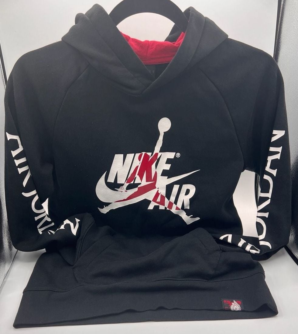 Jordan Hoodie Size L 12-13 Yrs Black Red Air Jumpman 8