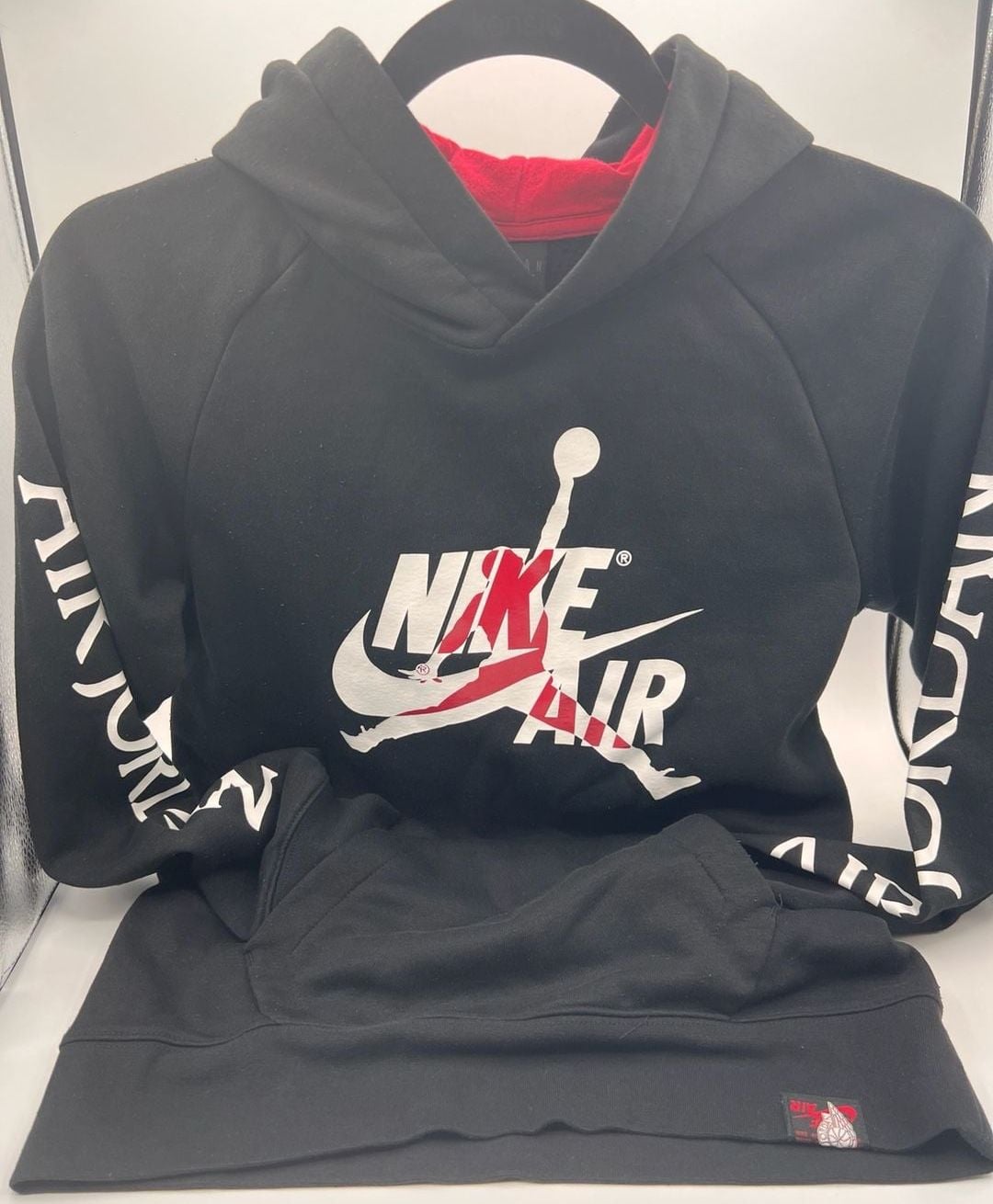 Jordan Hoodie Size L 12-13 Yrs Black Red Air Jumpman 9