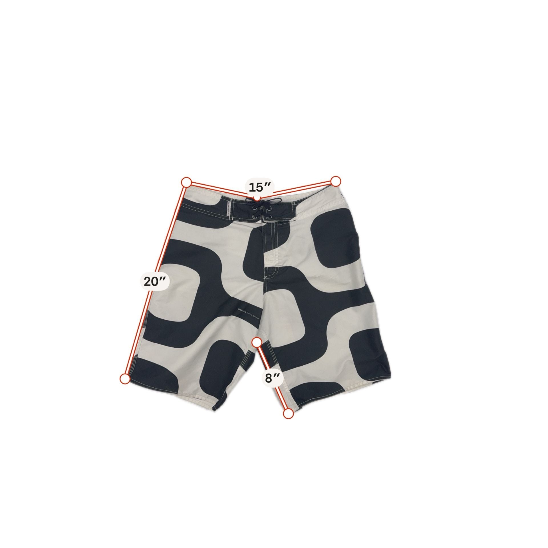 Osklen Surfing Calçadão Boardshorts Black White 3