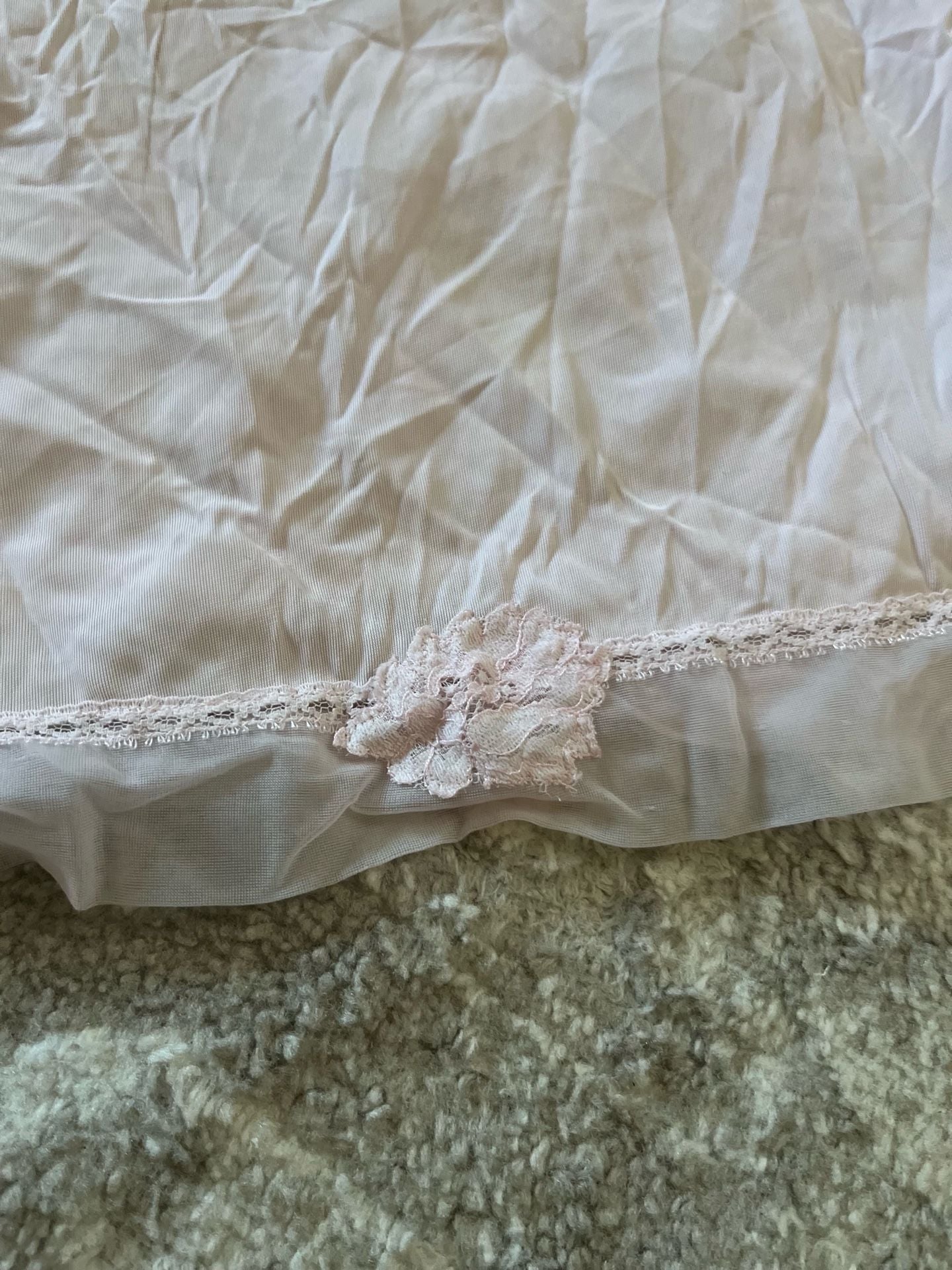 Kayser Vintage Nylon Slip Dress Size 34 Pink Lace 3