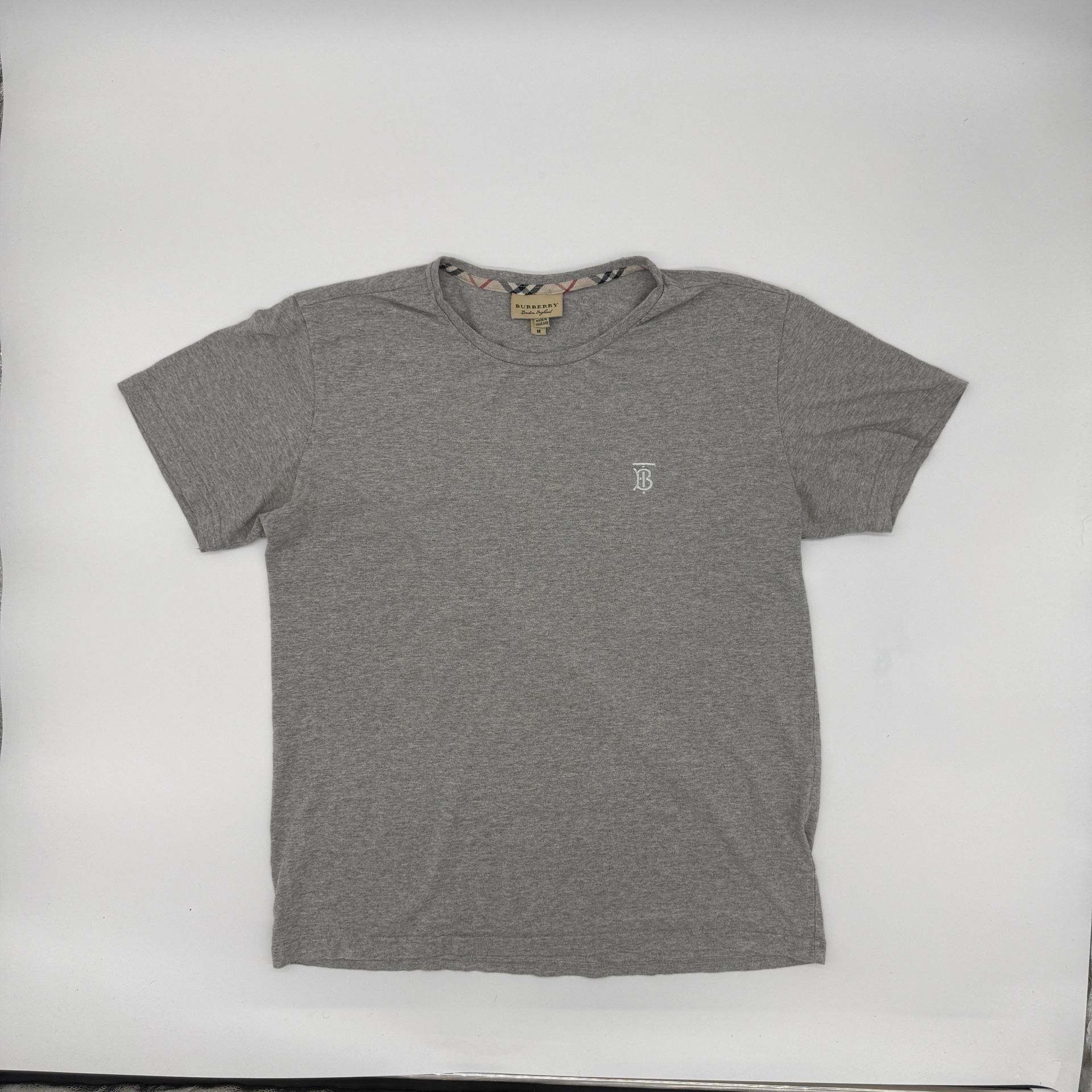Burberry Logo T-Shirt Size M Grey Cotton Short Sleeve 2