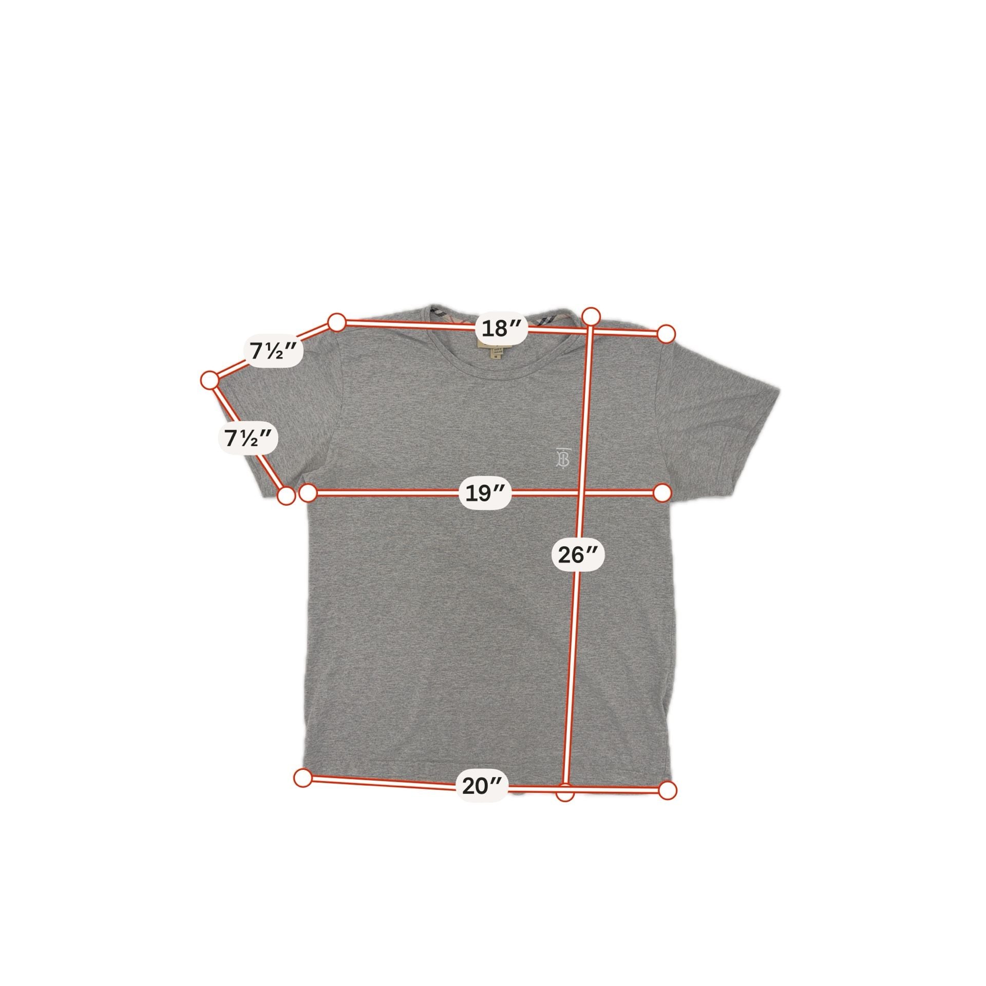 Burberry Logo T-Shirt Size M Grey Cotton Short Sleeve 3