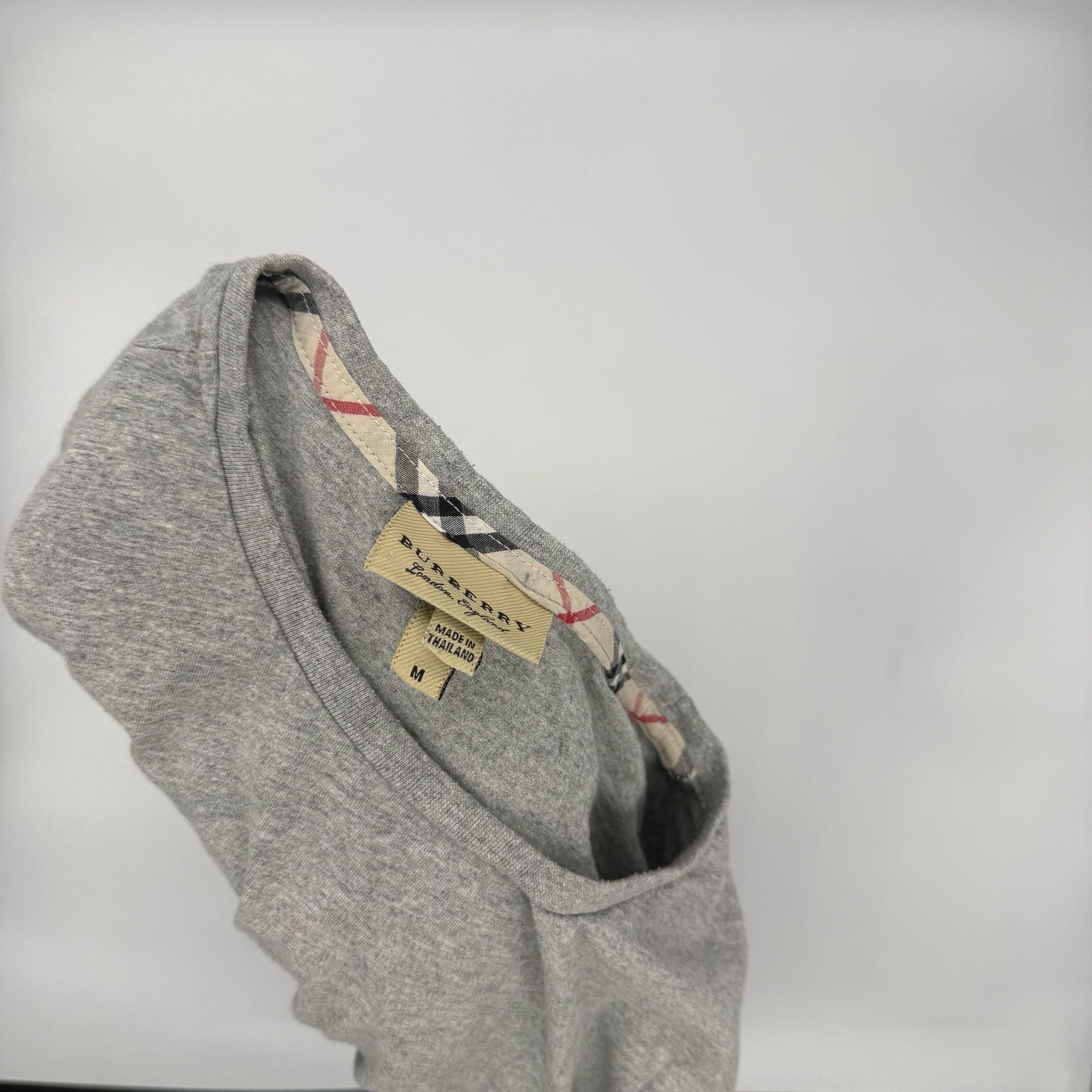 Burberry Logo T-Shirt Size M Grey Cotton Short Sleeve 6