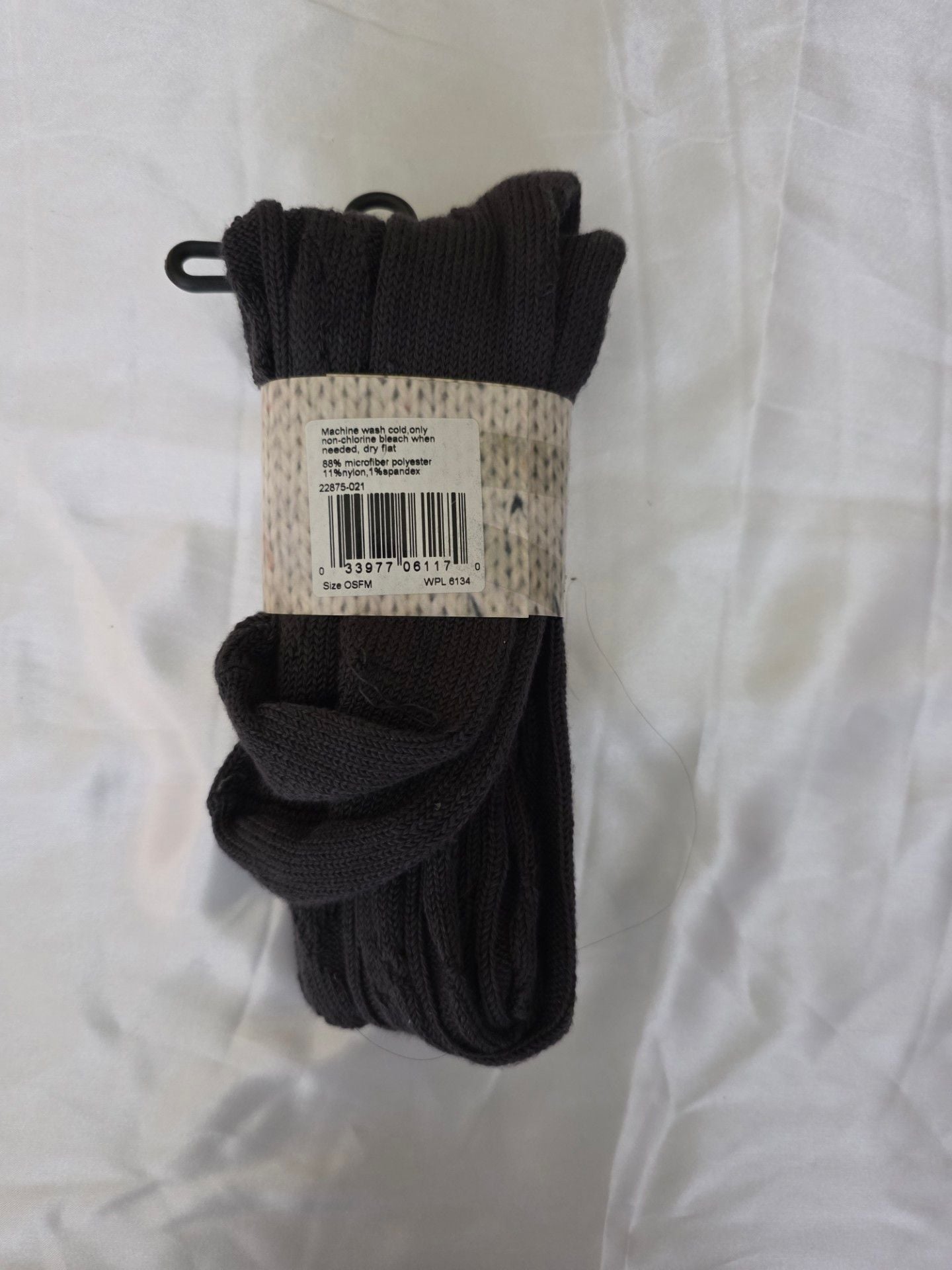 New Muk Luks Knee High Socks Size OSFM Dark Gray Cable Knit Microfiber 2