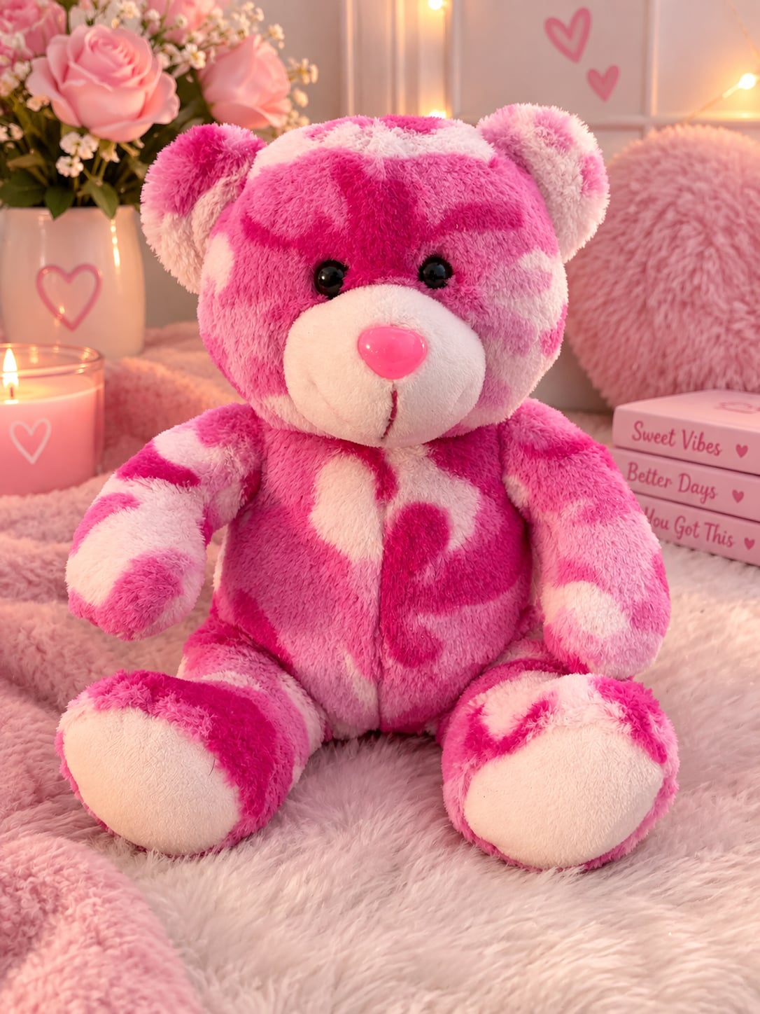 Build A Bear Pink Camo Teddy Bear Plush 1