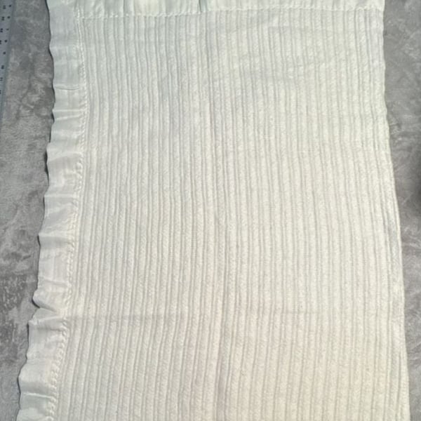 Beacon Manufacturing Company  Vintage Baby Blanket White Satin Trim baby cottage core