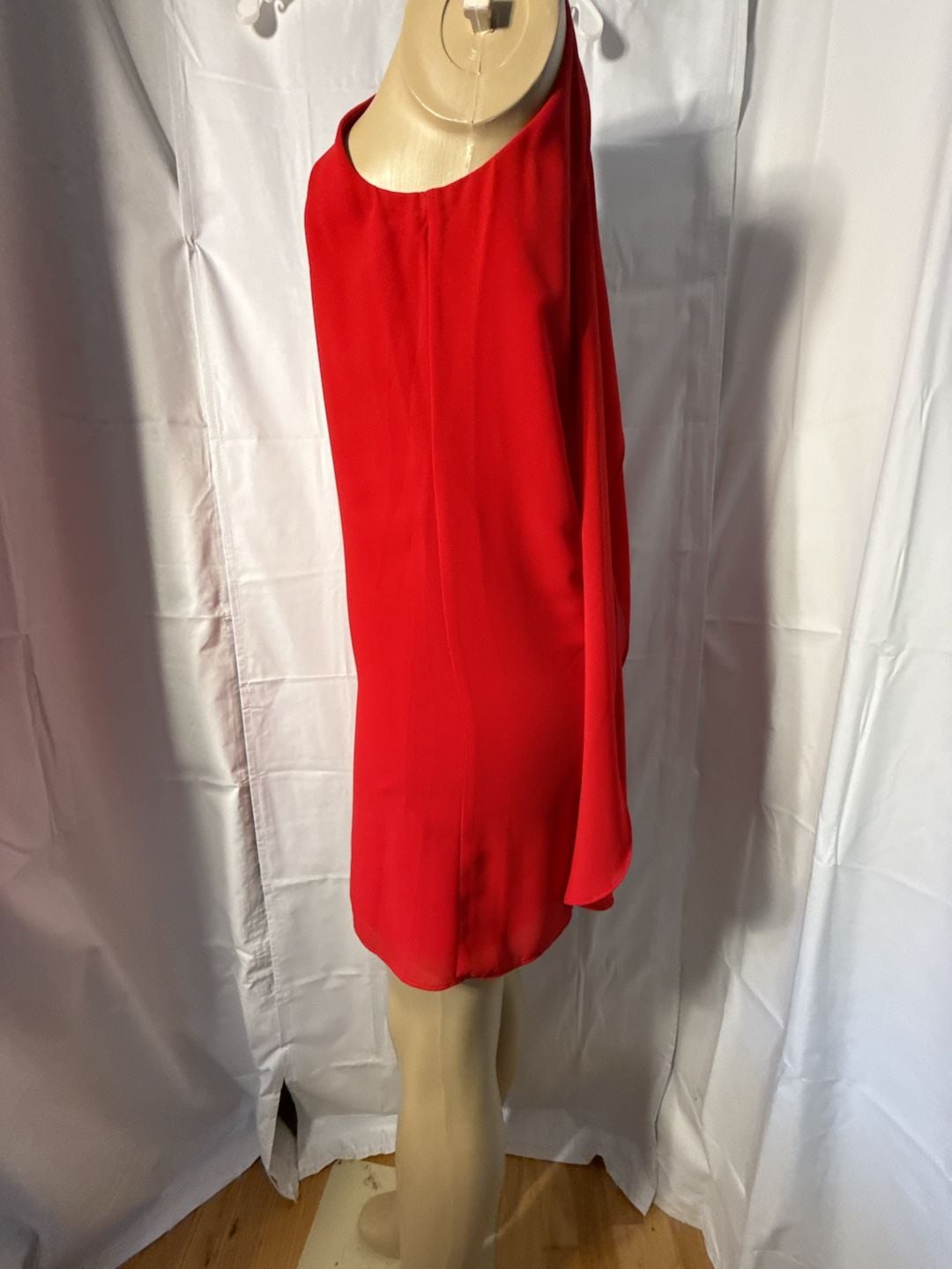 BCX Dress Shift Dress Size XS Red Halter Jeweled Neckline 4