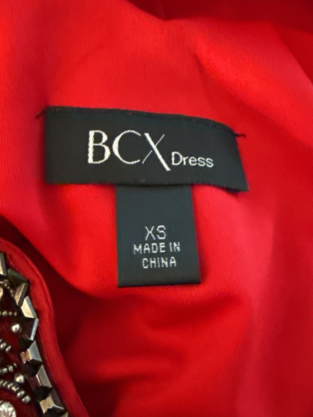 BCX Dress Shift Dress Size XS Red Halter Jeweled Neckline 7