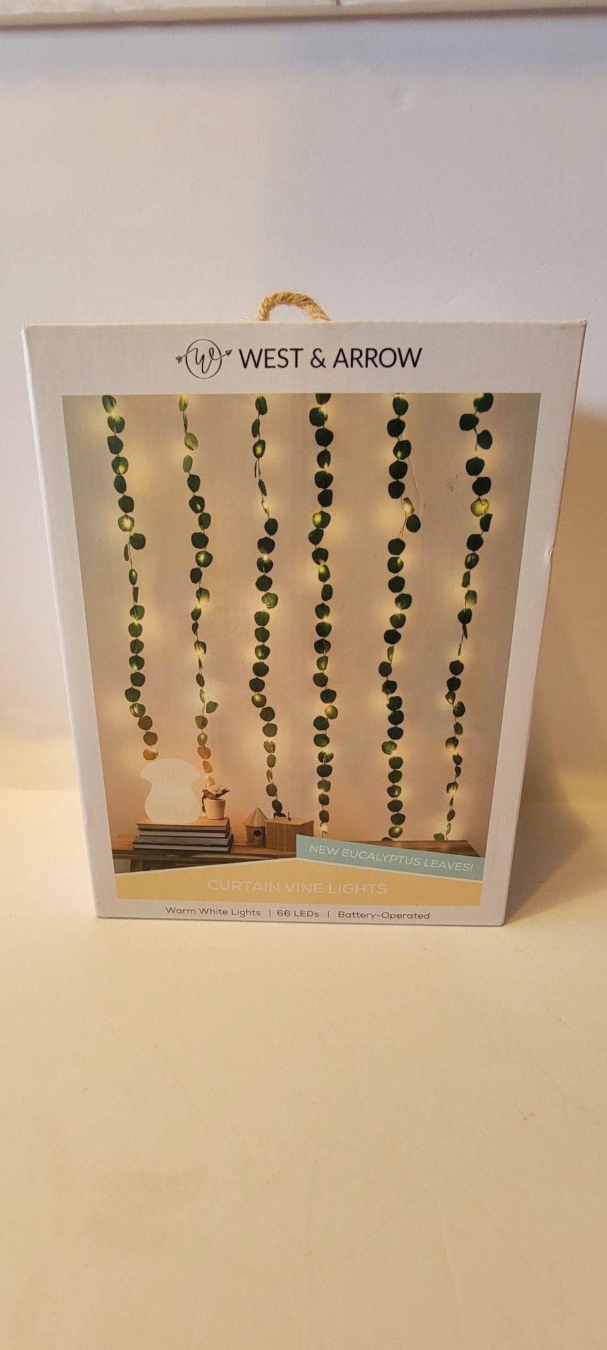 West & Arrow Eucalyptus Curtain Vine Lights Warm White 66 LEDs 1
