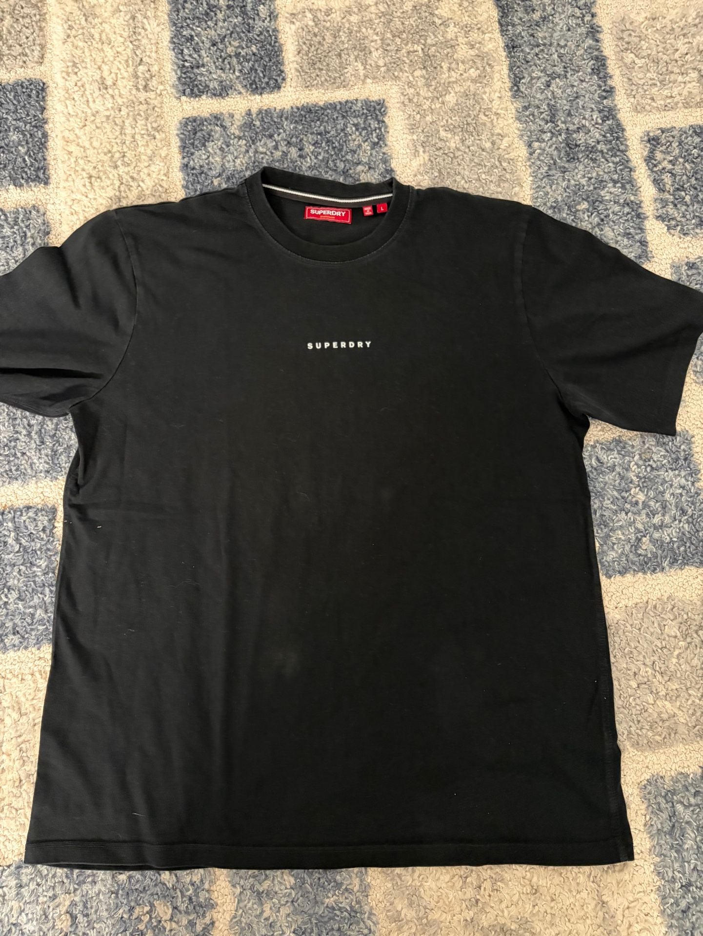 Superdry T-Shirt Size L Black Sports Wear Crewneck Cotton 2