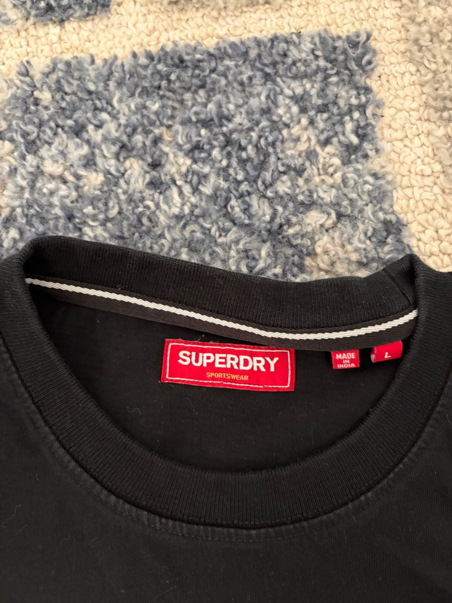 Superdry T-Shirt Size L Black Sports Wear Crewneck Cotton 3