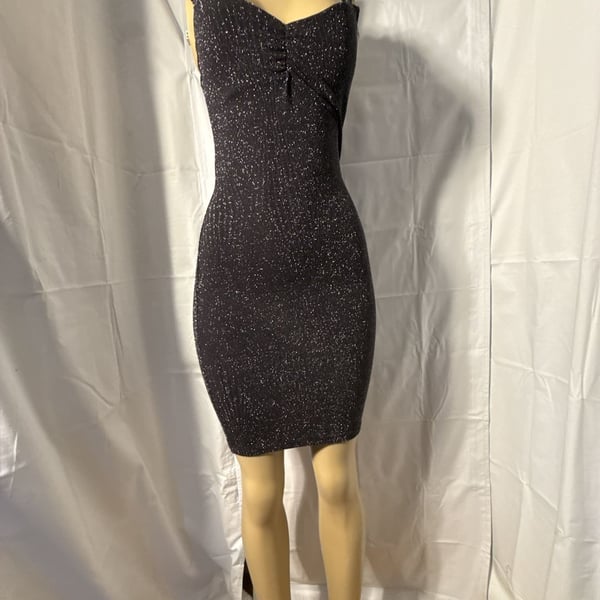 Haute Monde Glitter Bodycon Mini Dress Black HMD12528
