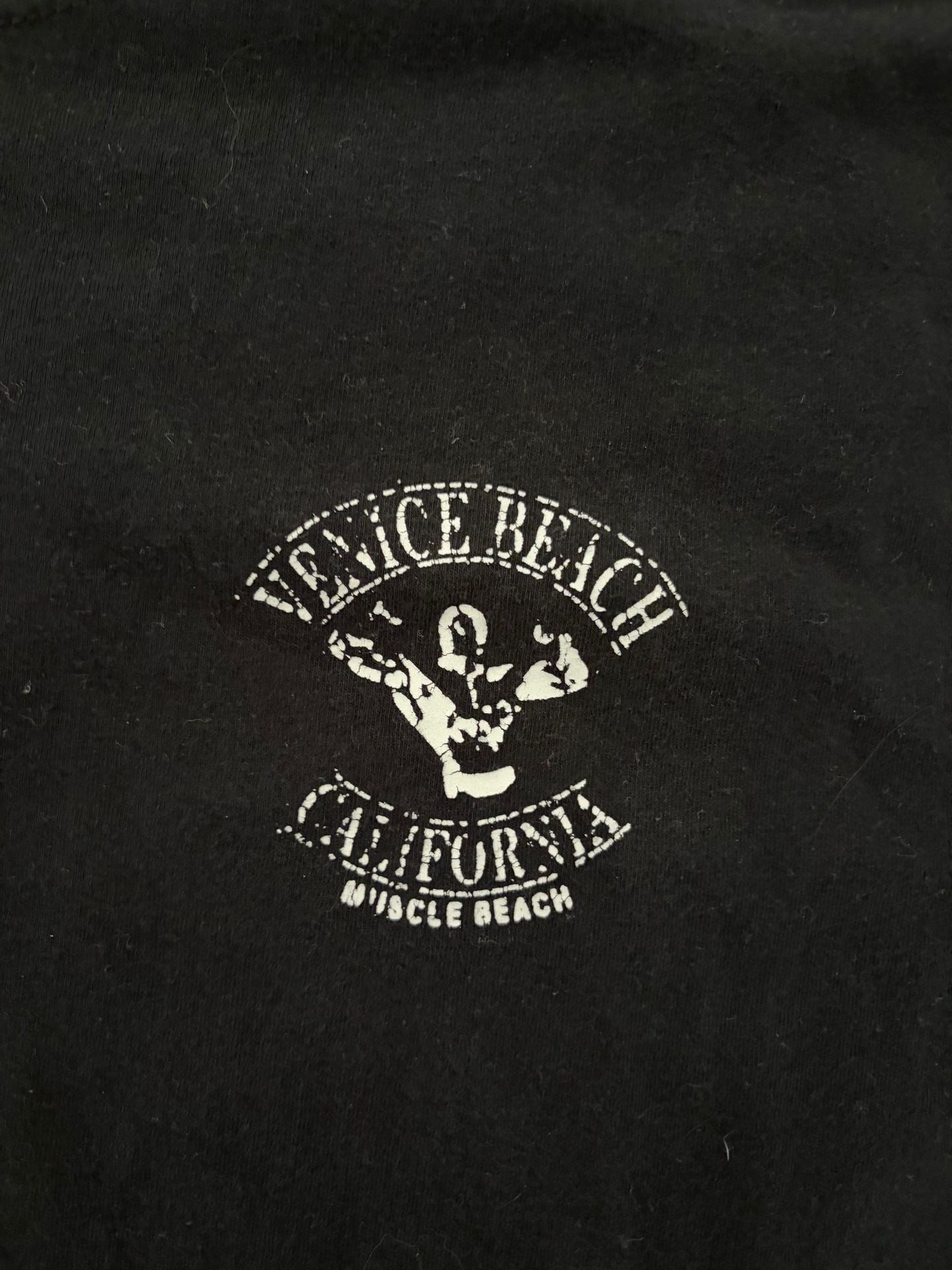 Gildan Venice Beach Muscle Beach T-Shirt Size L Black Graphic Tee 4