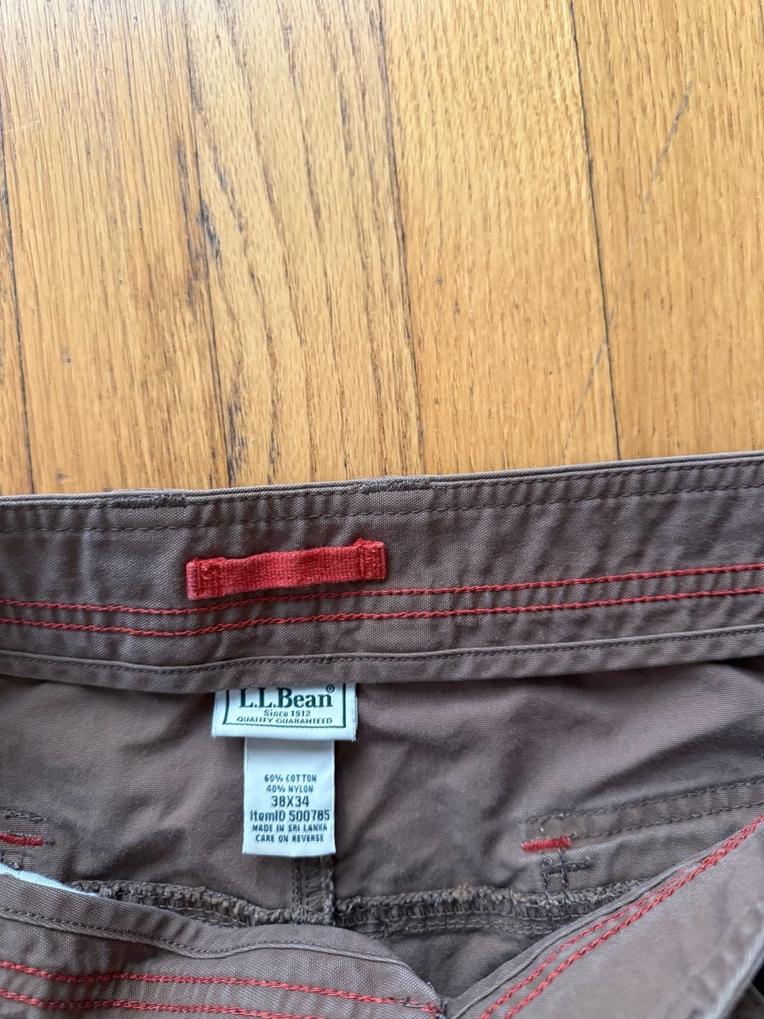 L.L. Bean Cargo Pants Size 38x34 Brown Cotton Nylon Hiking 5