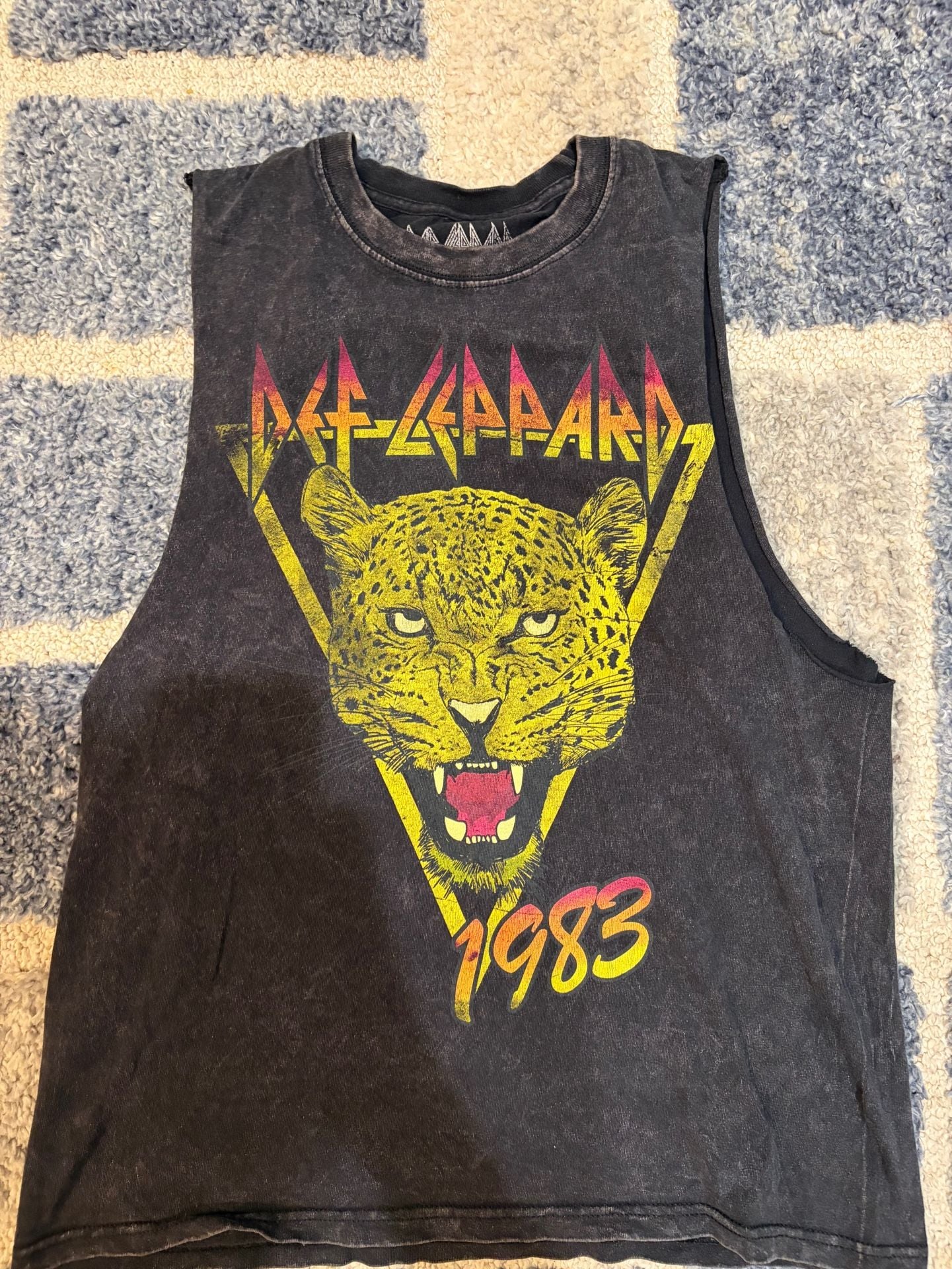 Def Leppard Pyromania 1983 Muscle Tank Top Size S Black 2