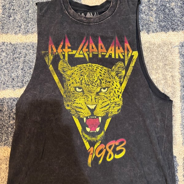 Def Leppard Pyromania 1983 Muscle Tank Top Size S Black