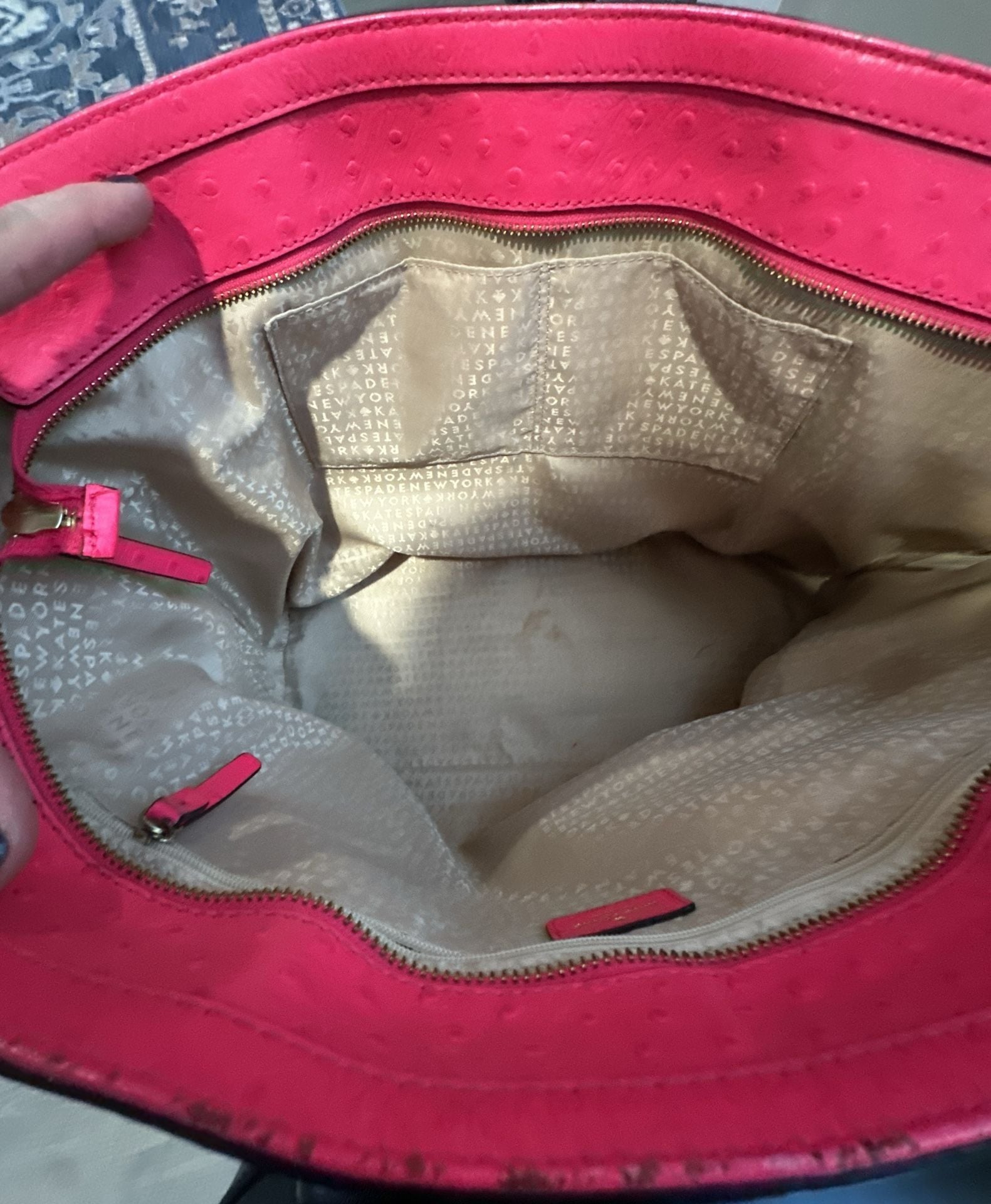 Kate Spade Valencia Road Harmony Large Ostrich Tote Pink 5
