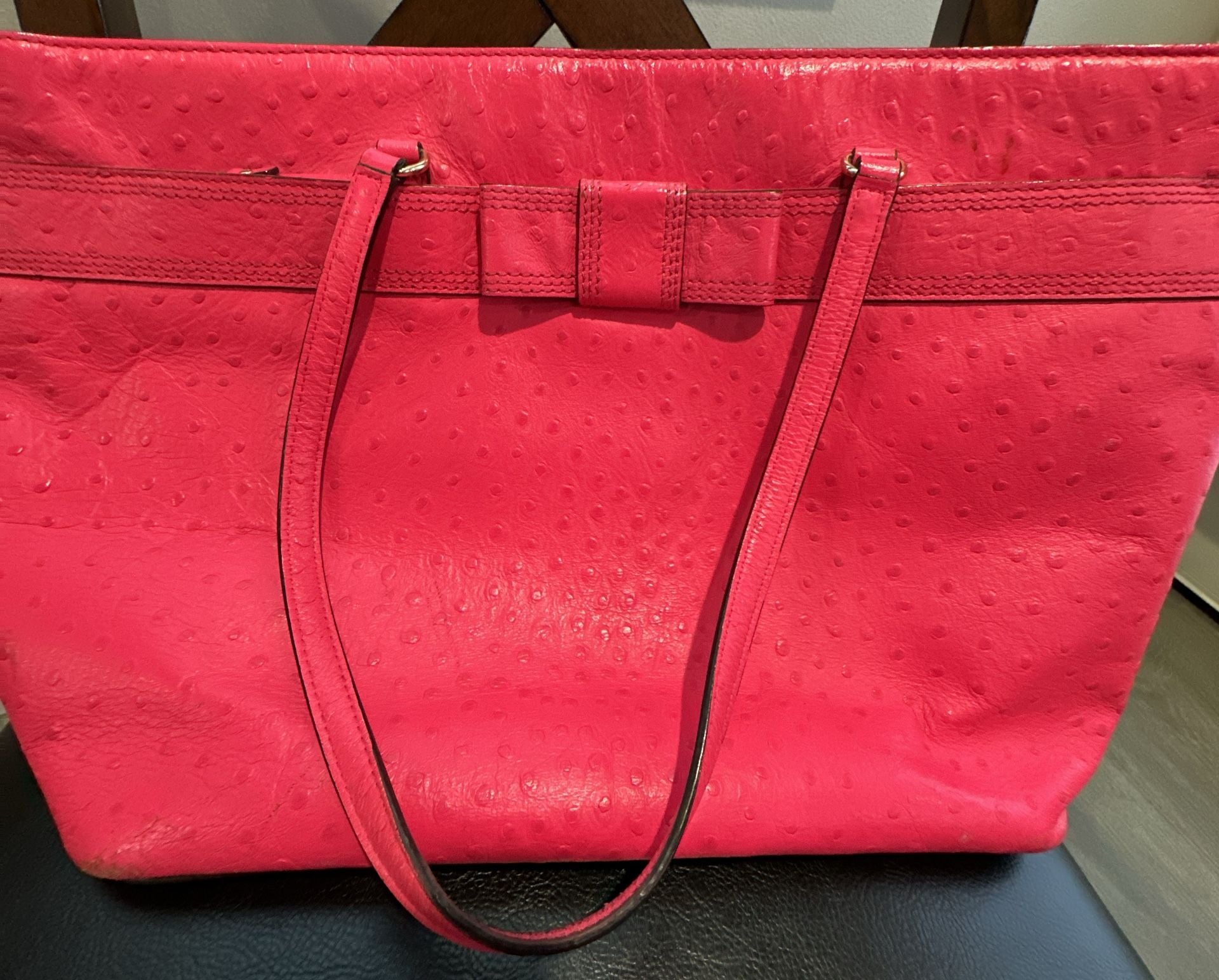Kate Spade Valencia Road Harmony Large Ostrich Tote Pink 3