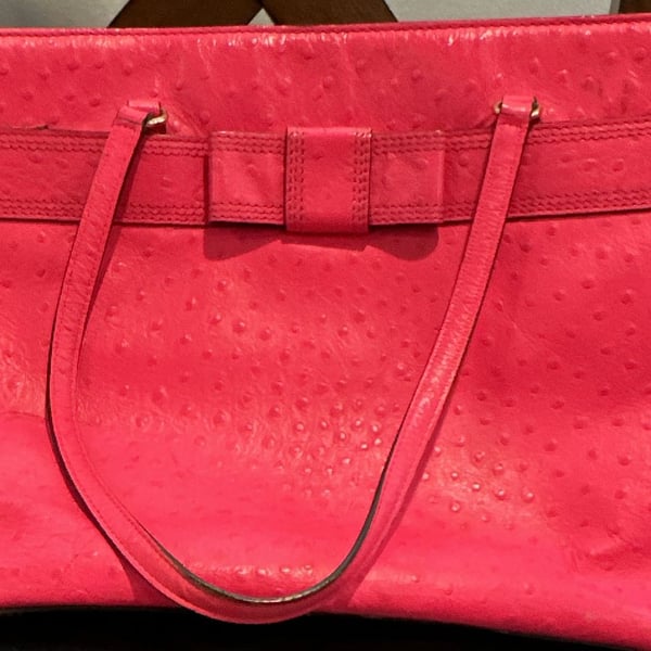 Kate Spade Valencia Road Harmony Large Ostrich Tote Pink
