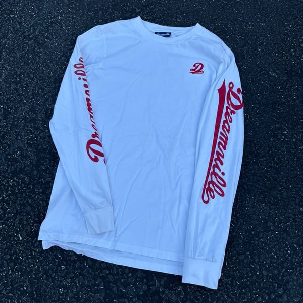 Dreamville Long Sleeve T-Shirt Size S White Red Graphic Logo