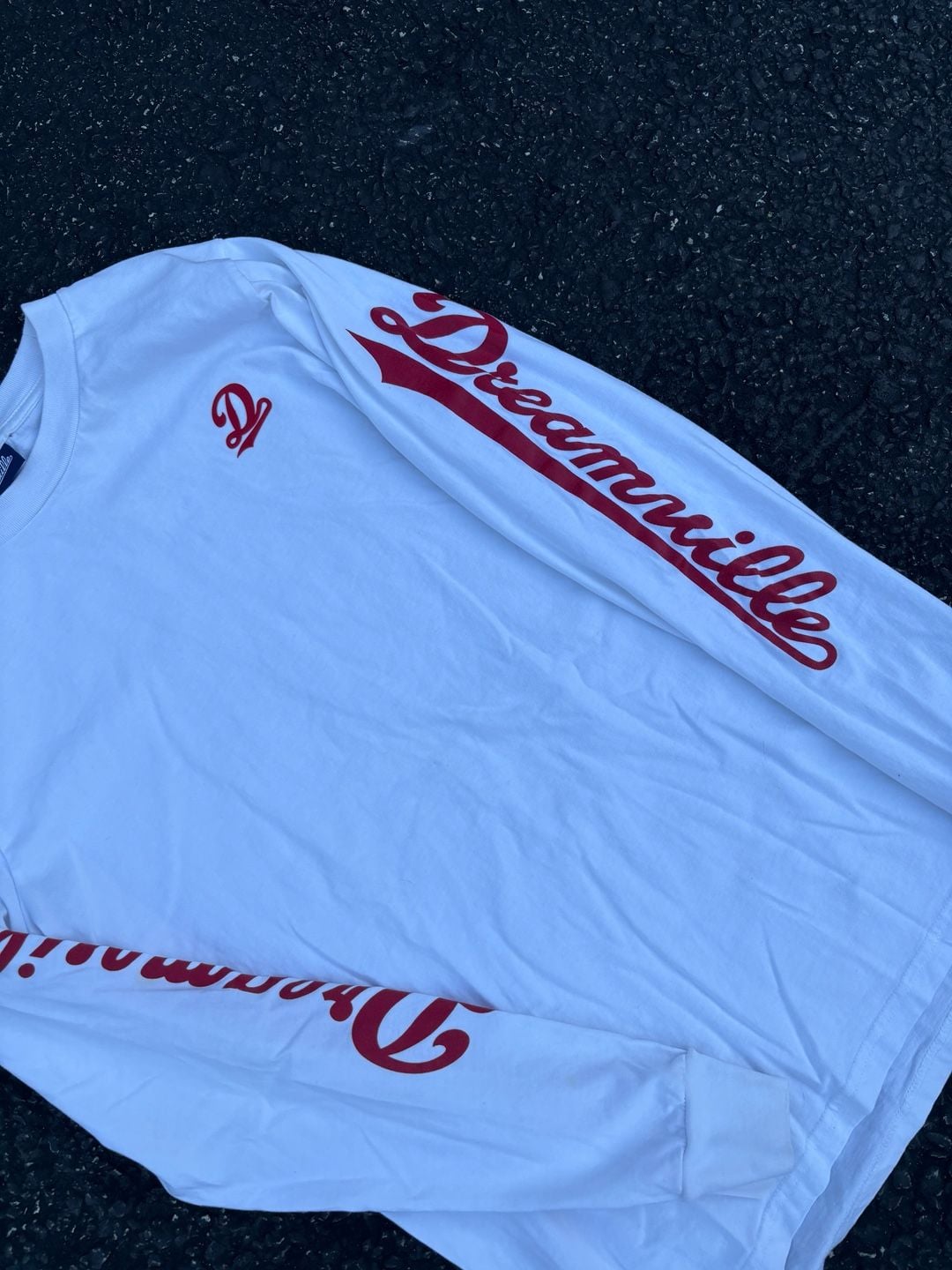 Dreamville Long Sleeve T-Shirt Size S White Red Graphic Logo 3