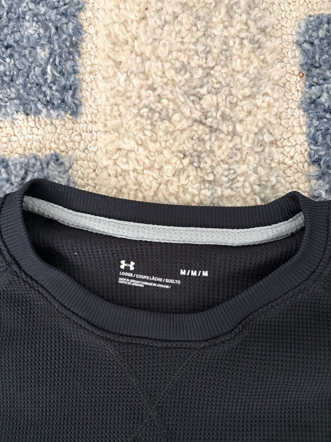 Under Armour Waffle Crew Long Sleeve Size Medium Black 3