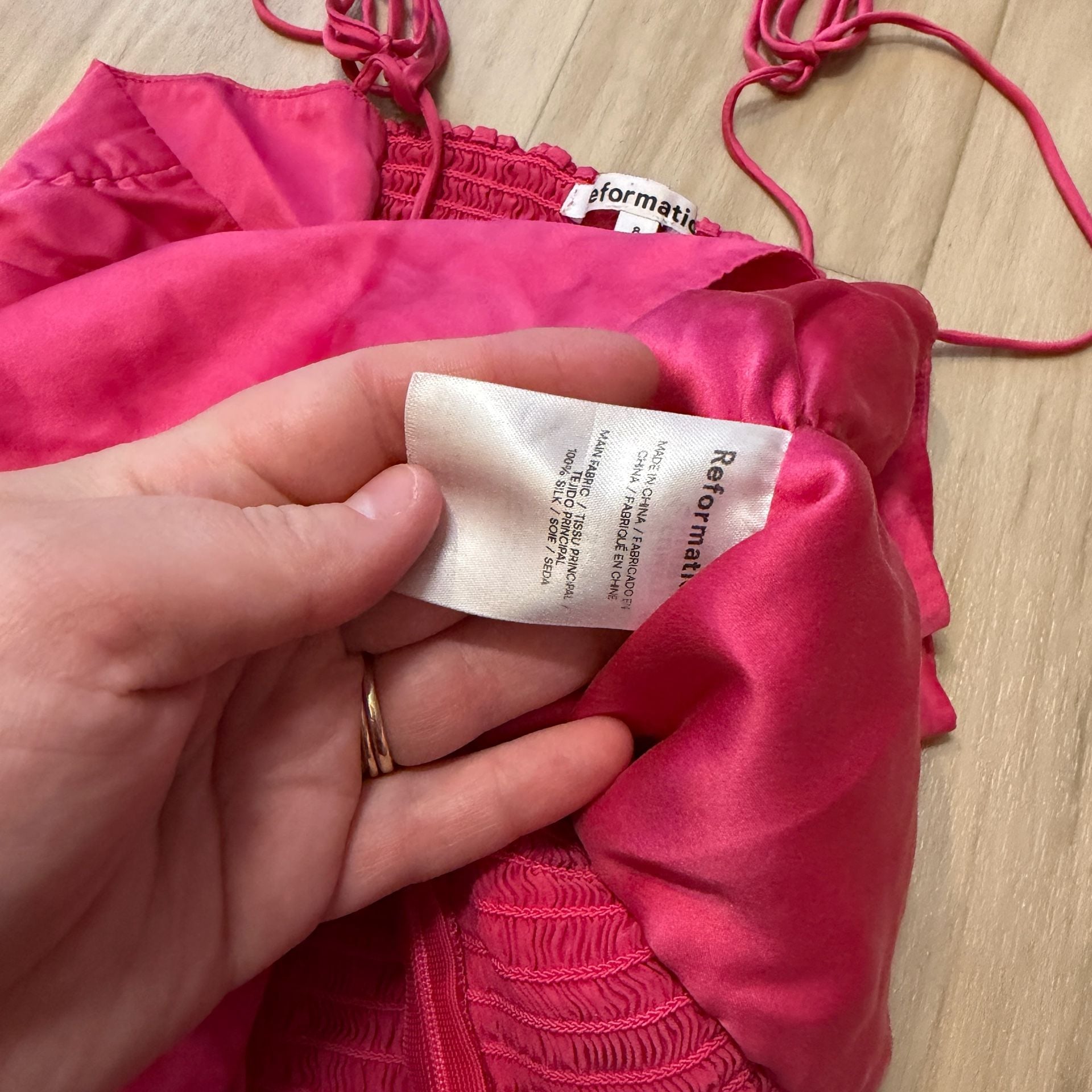 Reformation Gruyere Silk Top Size 8 Pink 4