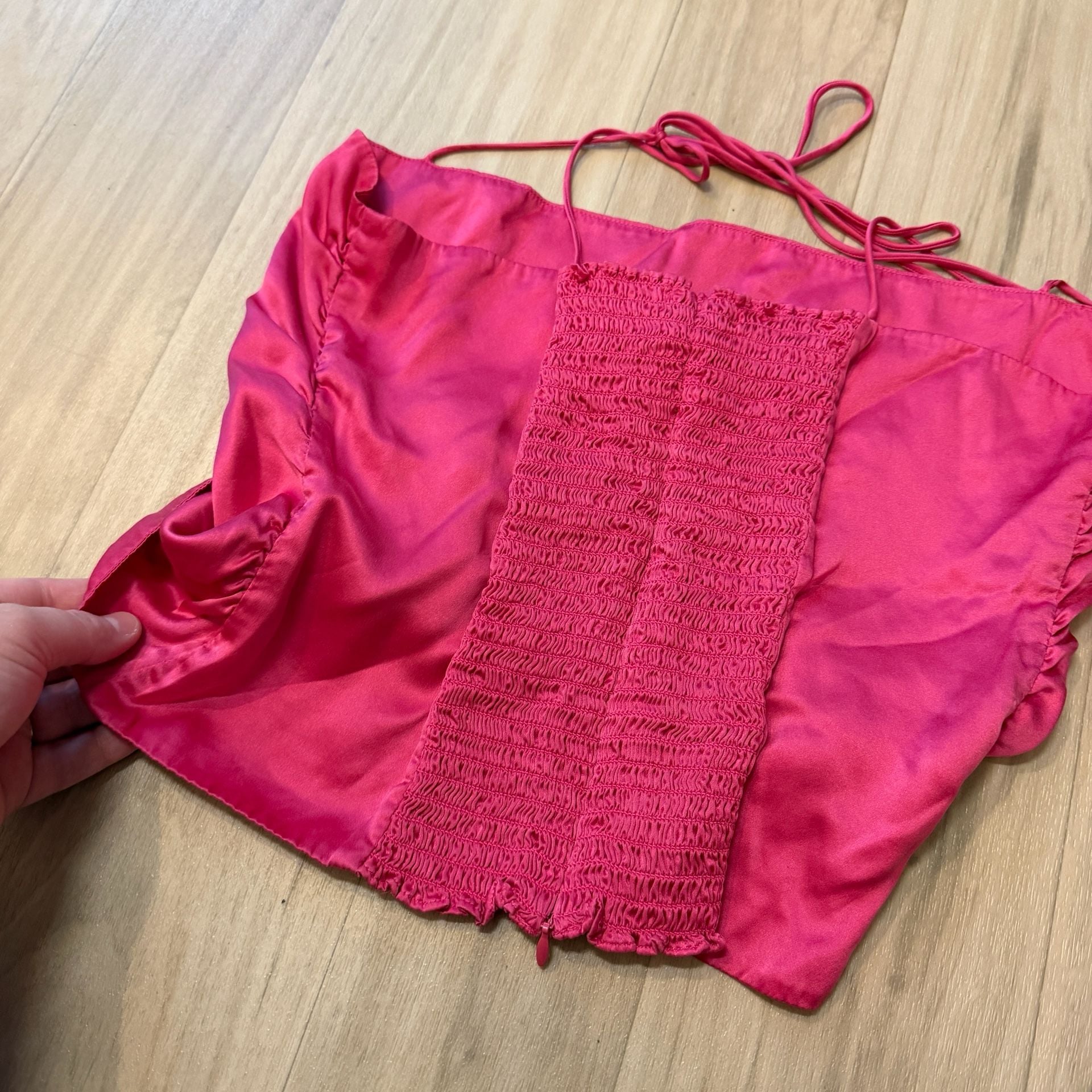 Reformation Gruyere Silk Top Size 8 Pink 5