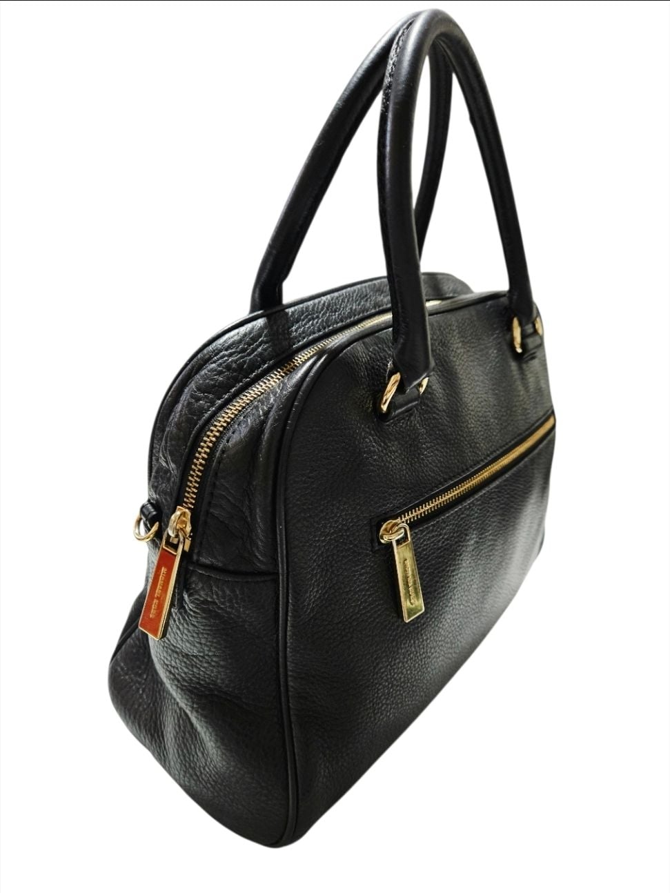 Michael Kors Handbag Pebbled Leather Black Satchel Bag / Purse 7