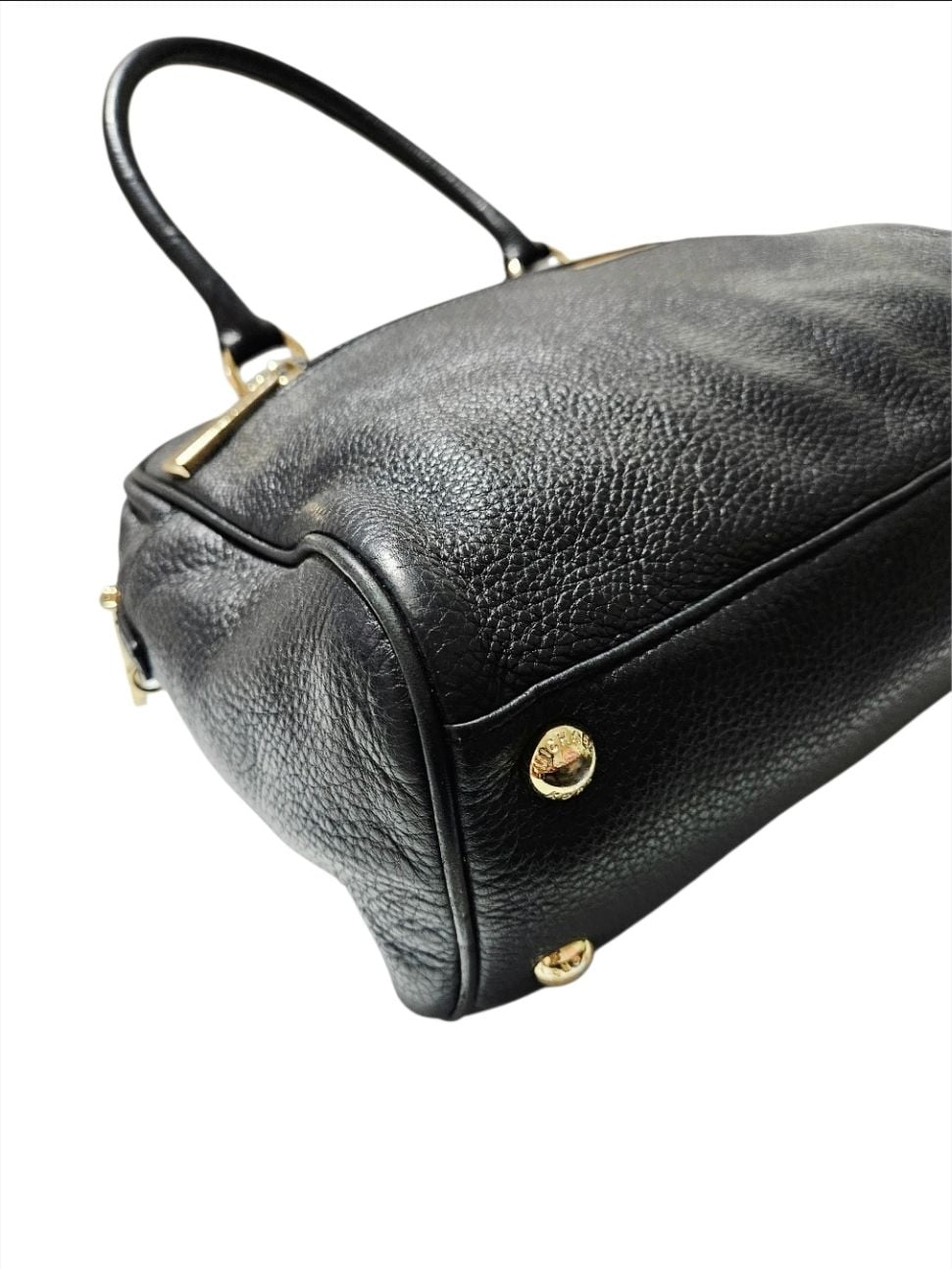 Michael Kors Handbag Pebbled Leather Black Satchel Bag / Purse 13