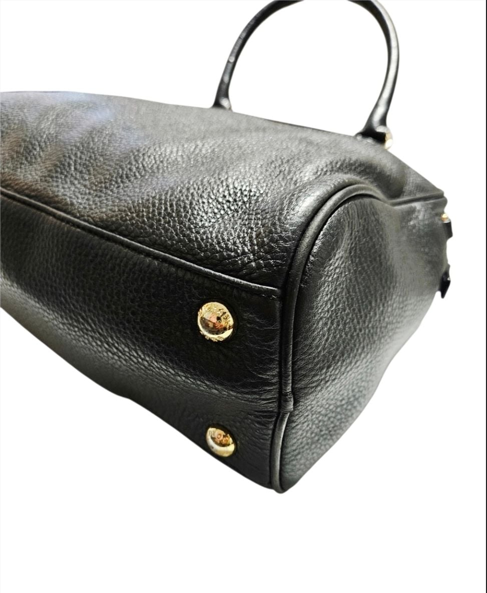 Michael Kors Handbag Pebbled Leather Black Satchel Bag / Purse 14