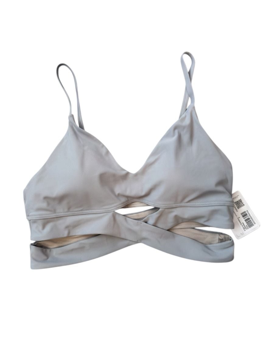 Lululemon V-Neck Crossover Underband Bra Size 8 Silver Drop Still Now Bra 2