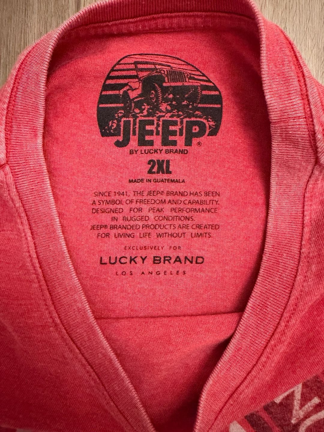 Jeep By Lucky Brand T-Shirt Size 2XL Red Graphic Tee 3
