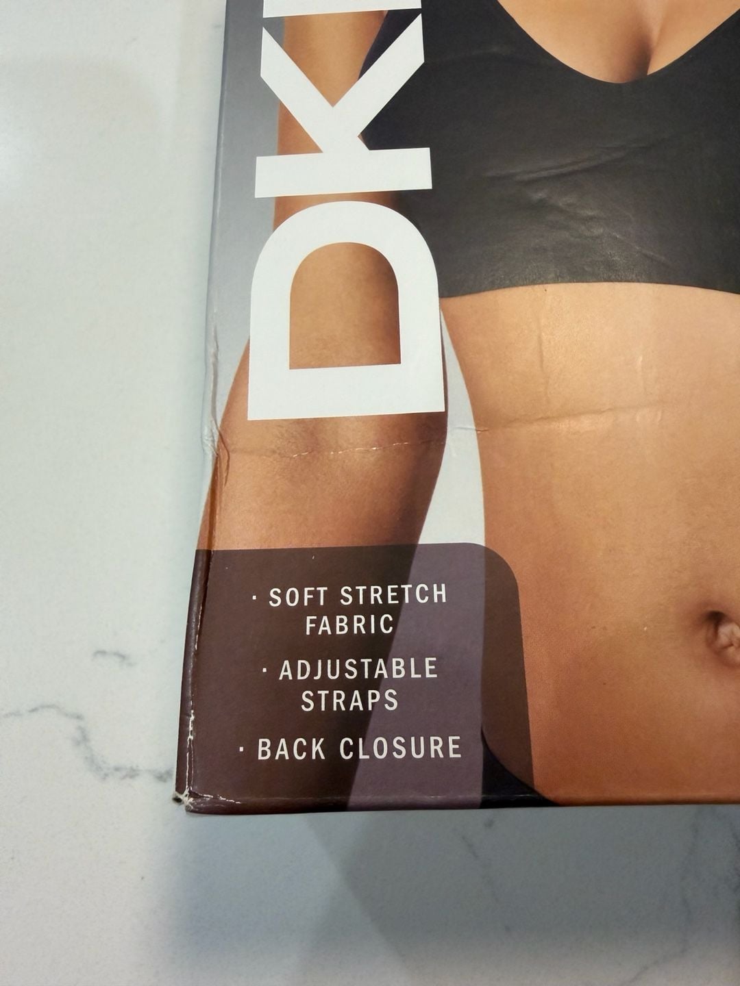 DKNY Seamless Bra Size S 2-Pack Black White V-Neck Adjustable Strap 7