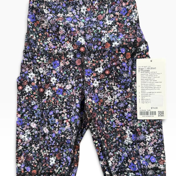 Lululemon Align High-Rise Short 8" Pockets Size 2 Flower Burst Multi