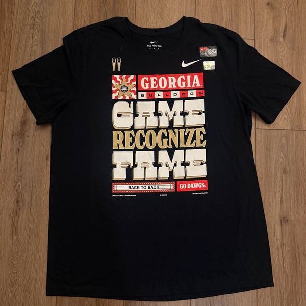 Nike Georgia Bulldogs Game Recognize Fame T-Shirt Size XL Black
