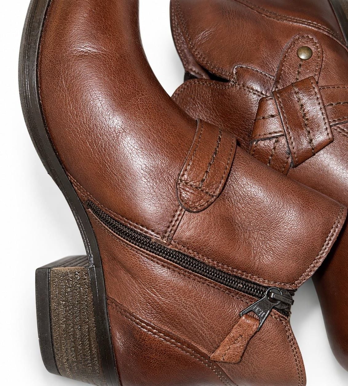 Miz Mooz Leather Ankle Boots Bennet Chestnut EU41 US9.5-10 7